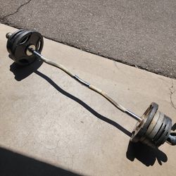 Olympic Curl Bar With 65 Lbs