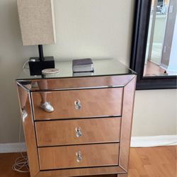 Mirrored Nightstands/ Side table And Couch Table 