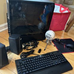 CyberPower PC Gaming Setup w/ Red Dragon Accessories 