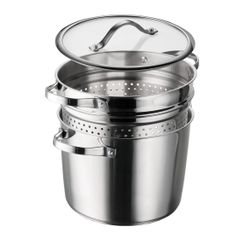 Tramontina 8-Quart Stainless Steel Tri-ply Base Multicooker with Pasta Insert=B16