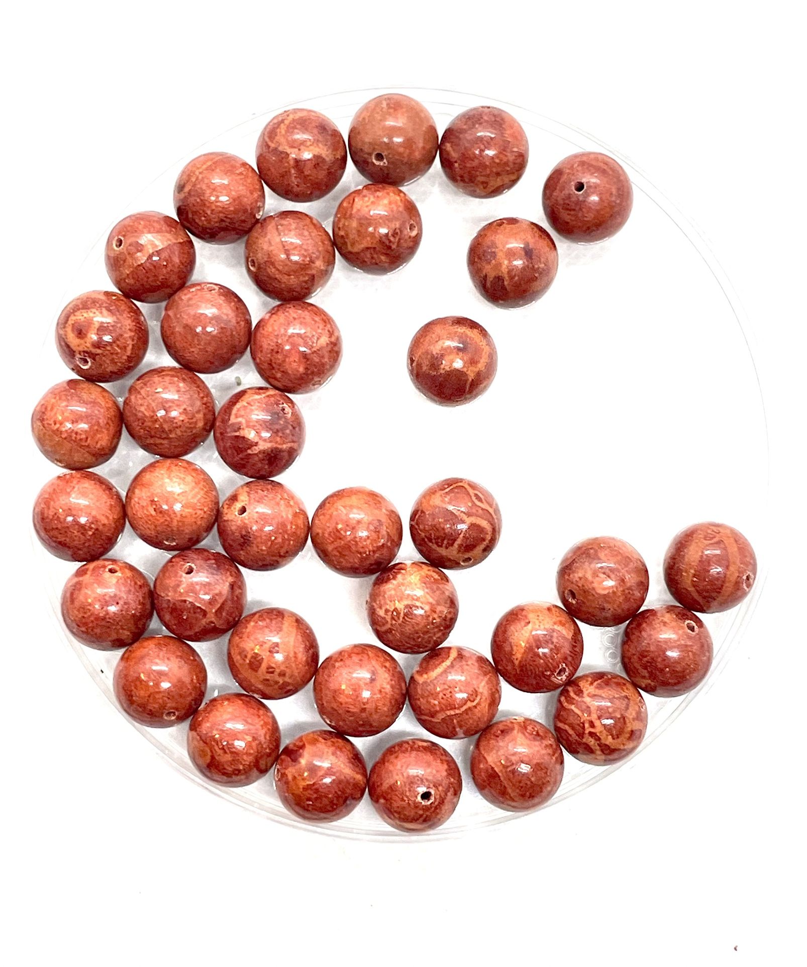Lot Of 11mm Sponge Coral Beads