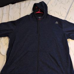 Reebok 5xl Blue Zipper Hoodie 