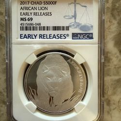 2017 1oz NGC MS69 AFRICAN LION SILVER COIN 