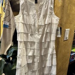 ALFANI "Bright White" Tiered Dress
