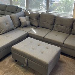 Fabric linen sectional Couch 
