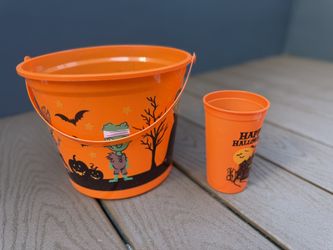 Halloween Trick Or Treat Buckets And Cup 