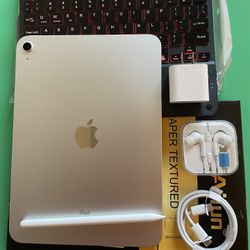 256gb Apple IPad 10th Generation (10.9” Liquid Retina / Latest 2022 ) with pen, keyboard, case & Accessories (warranty 02/ 2025)