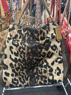 Coach Leopard Print Canvas Tote Bag