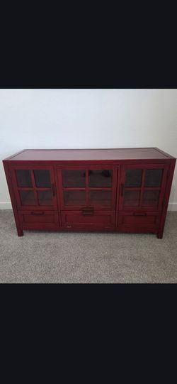 Pier 1 Sausalito Modular TV stand in antique red