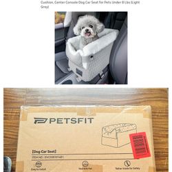 Unopened Center Console Dog Car Seat with Safe Protection Hooks, Washable Cushion, Up to 8 Lbs