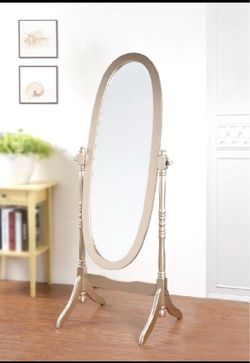 New Open Box Roundhill Furniture Queen Anna Style Floor Cheval Mirror, Gold