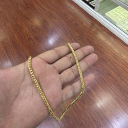 Solid 14k Yellow Diamond Cut Franco Chain 26”-69.07 Gr