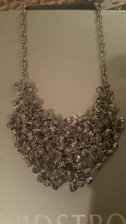 beautiful chunky silver necklace