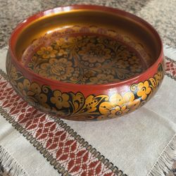 Beautiful Handmade Handpainted Traditional Russian Bowl