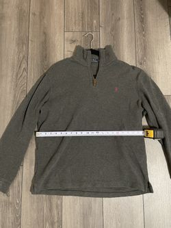 Gray Polo Quarter Zip Sweater
