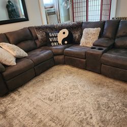 Sectional Couch With Two Foot Rests