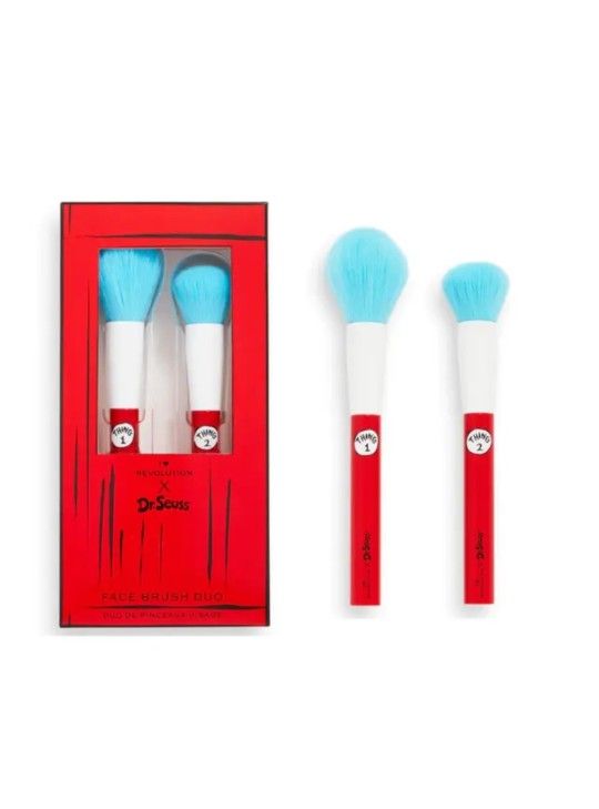 I Heart Revolution x Dr. Seuss Thing 1 and Thing 2 Face Brush Duo - New 