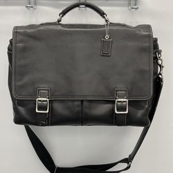 Vintage COACH 70095 Black Leather Briefcase Shoulder Bag