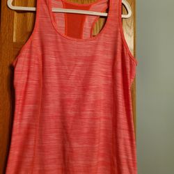Womens Workout Tank Top Light Pink Size Large Fitted Danskin Now Striped Fitness Running