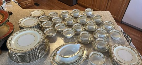 Vintage Noritake Porcelain China Set with gold Trim
