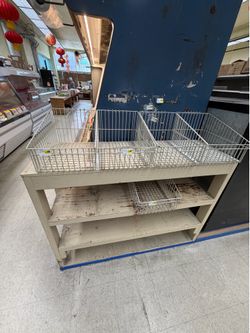 Wooden shelf table