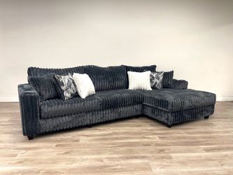 Black Sectional curduroy