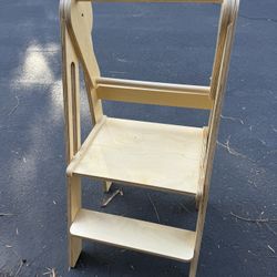 Foldable Wooden Counter Stool/Tower For Kids 