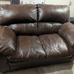Free Cushiony Pleather Loveseat