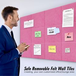 Felt Bulletin Board Felt Wall Tiles 12 Pack-12"x12" in. NEW Retails $34.99