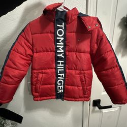 Boys Puffer Jacket Red/ Navy blue Size 6