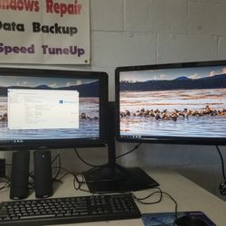Asus Desktop Dual screen Monitors Computer 