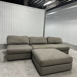 Comfy Gray Sofa Couch With Ottoman 🔥🔥