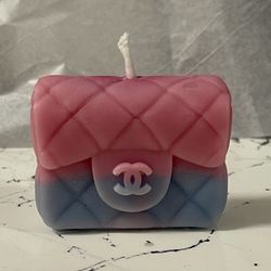 Pink & Blue Luxury Designer Purse Candle | Scented Home Decor