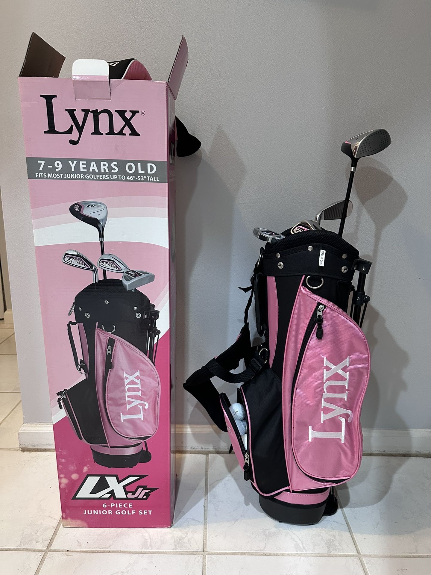 Golf clubs Junior pink LYNX girl boy RH