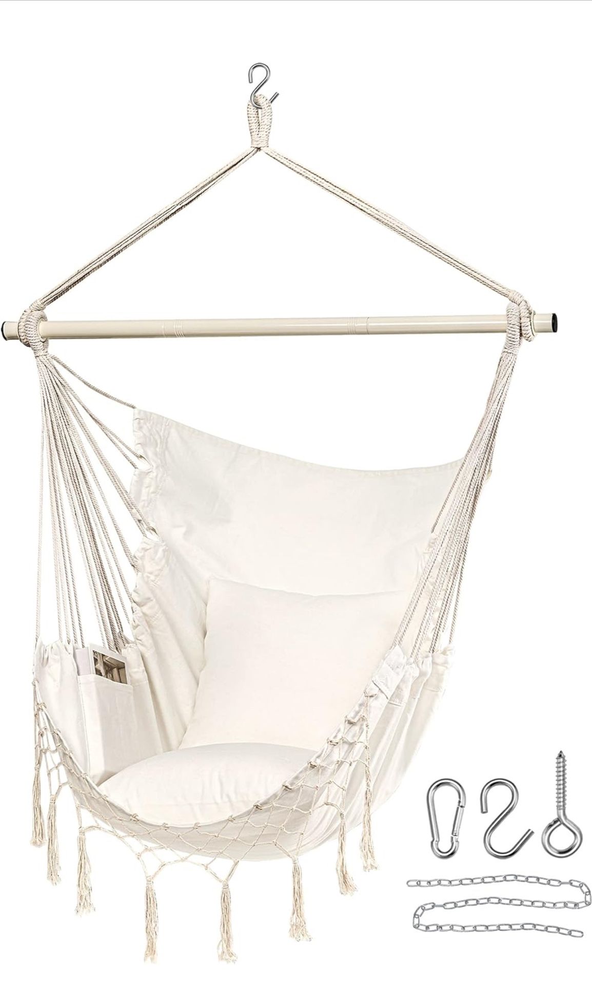 Hammock Chair Oversized Hanging Rope Swing Seat Chair 