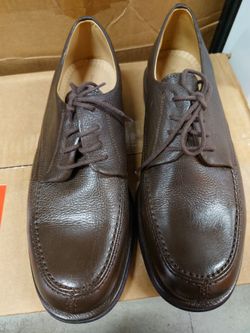 Sandro Moscoloni Men's 10.5 D Leather brown pebbled Dress Shoes 3060 vineyard