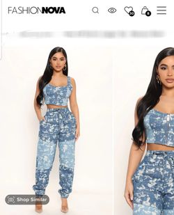 Fashion Nova Denim Jogger Set