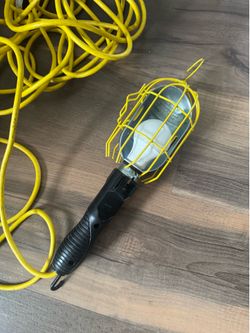 Portable Incandescent Work Light with Yellow Extension Cord
