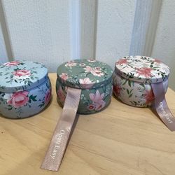 Set of 3 Scented Candles Small Jasmine, Lemon, Rose Sandalwood