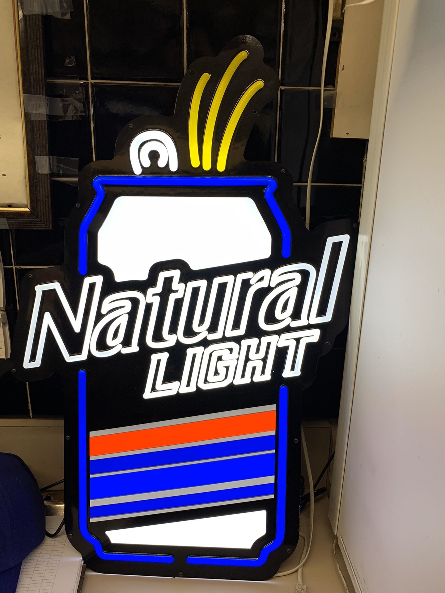 Natural light led beer sign
