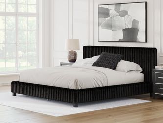 Zuraleus Black King Upholstered Bed