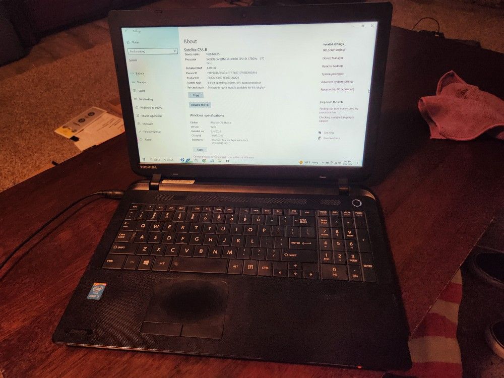 Toshiba Satellite C55-B5352 Laptop Intel I3 Working