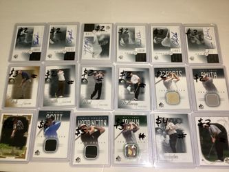18 Golf Cards all cards are either numbered,Patches,and Autos