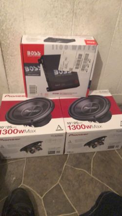 Pioneer speakers and amp 10”