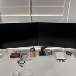 LG Monitor 27” (2) & UpliftDesk Dual Monitor Stand