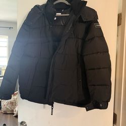 Hooded Calvin Klein winter coat
