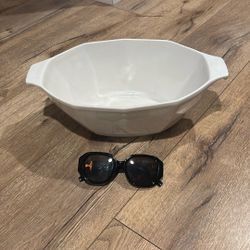 Large Vintage White Ceramic Dish