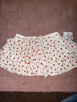 Girls Floral Tiered Ruffle Mini Skirt