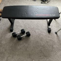 Weight Bench And Dumbbells 
