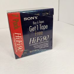 7 Pack Sony C-90HF 90 Min Hi Fi Recording Type 1 Normal Bias Cassette Tape • NEW